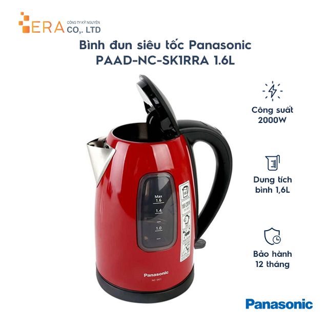  Bình đun siêu tốc Panasonic PAAD-NC-SK1RRA 1.6L 