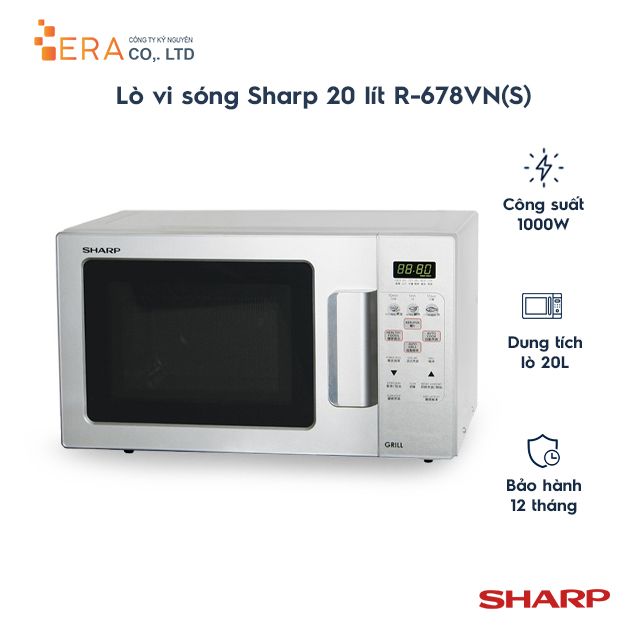  Lò vi sóng điện tử có nướng Sharp R-678VN(S) 20 lít 