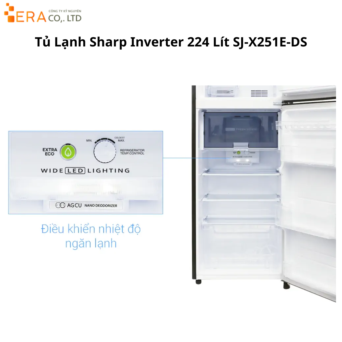  Tủ Lạnh Sharp Inverter 224 Lít SJ-X251E-DS 