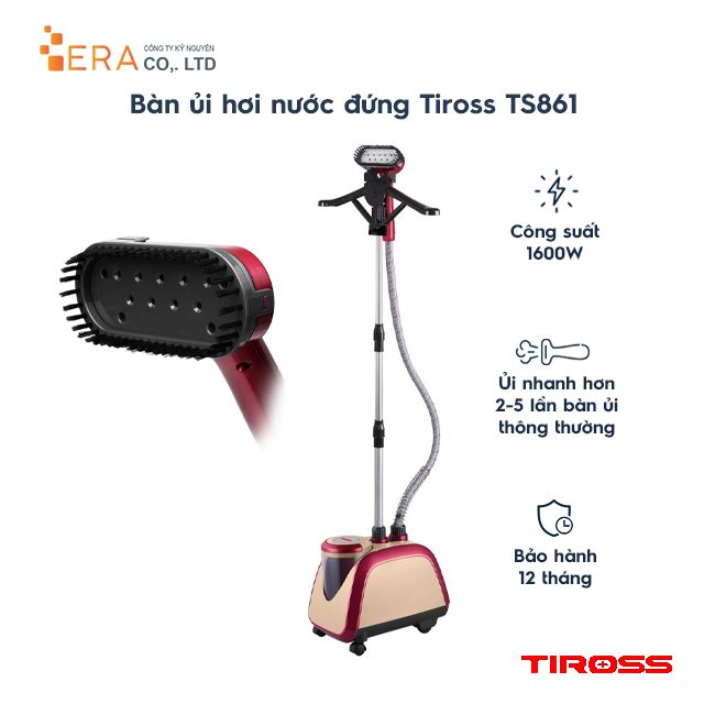  Bàn là cây màu đỏ, có giá treo và găng tay ( 1800W ) TS861 