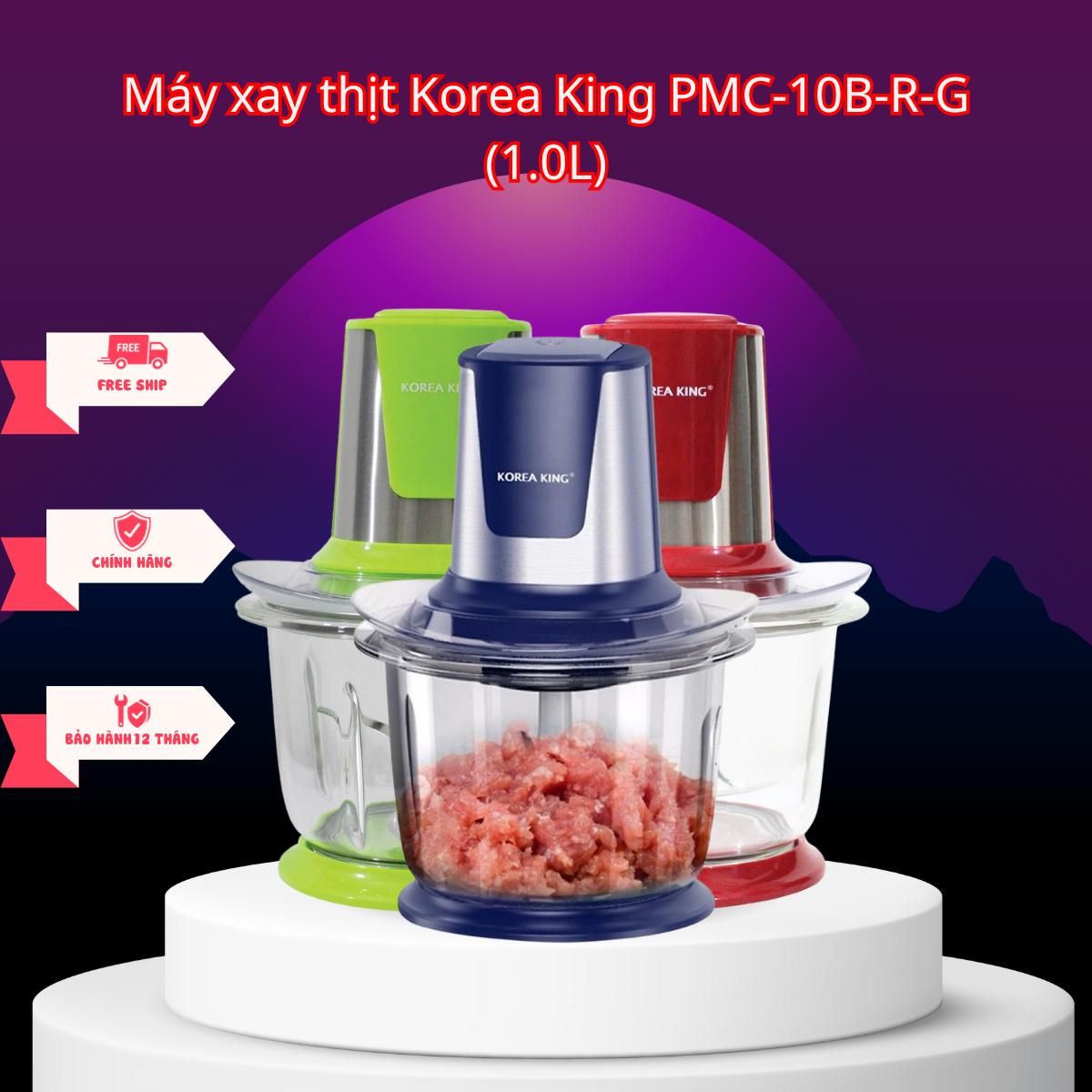  Máy xay thịt Korea King PMC-10B-R-G (1L) 