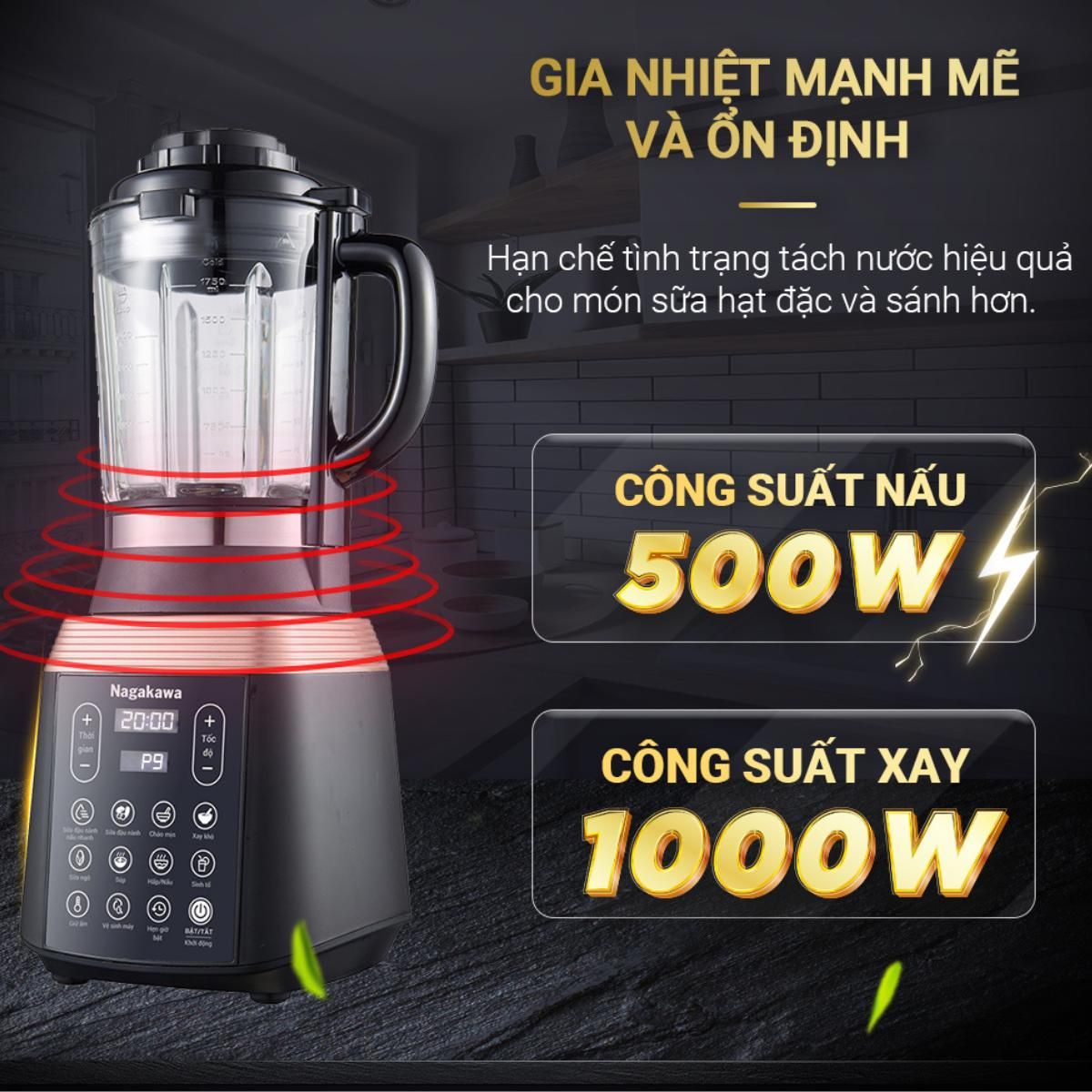  Máy làm sữa hạt đa năng NAG0815 (1,75L – 1000w) – Bảo hành 12 tháng 