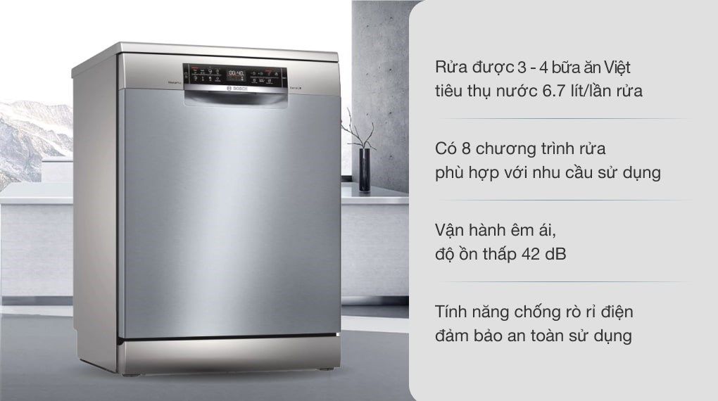  Máy rửa bát độc lập Series 6 Bosch HMH.SMS6ECI93E 