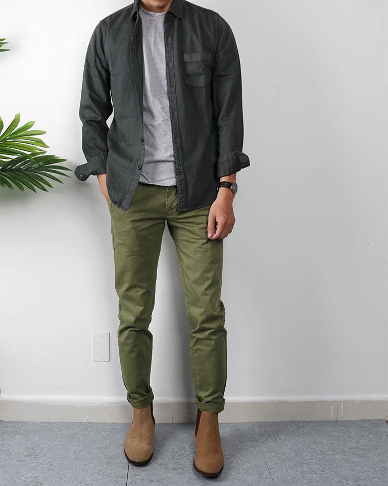 Quần kaki rêu vnxk
