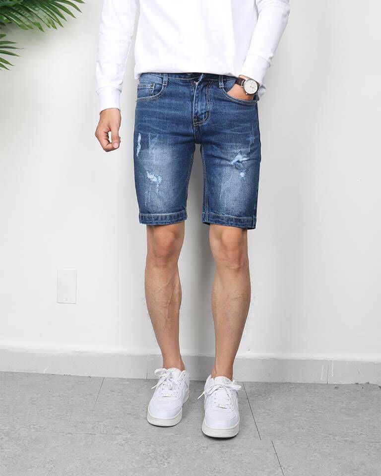  Quần short jean xanh 01 