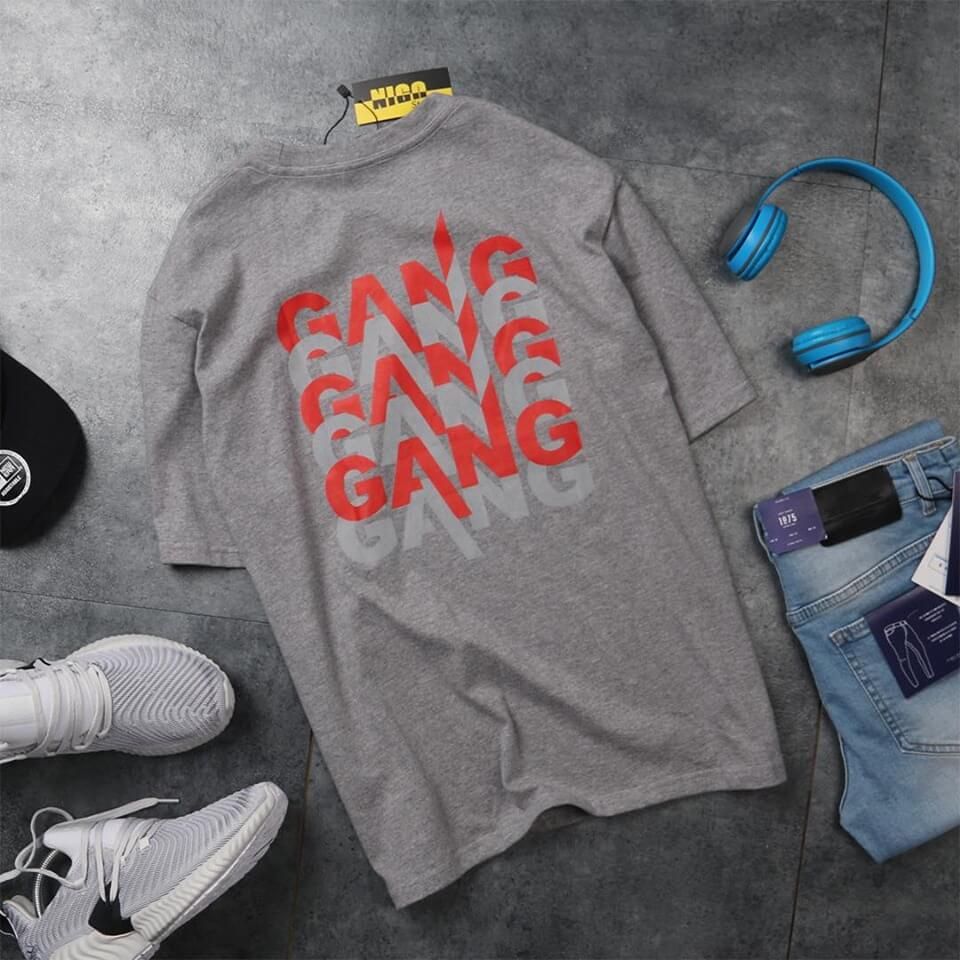 Áo tay lỡ Gang xám