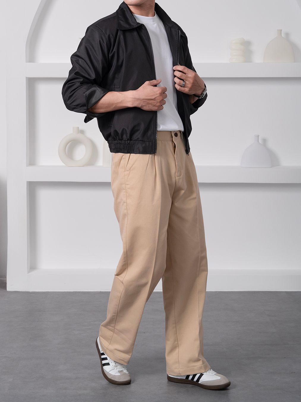 Quần kaki wide leg BROWN 04