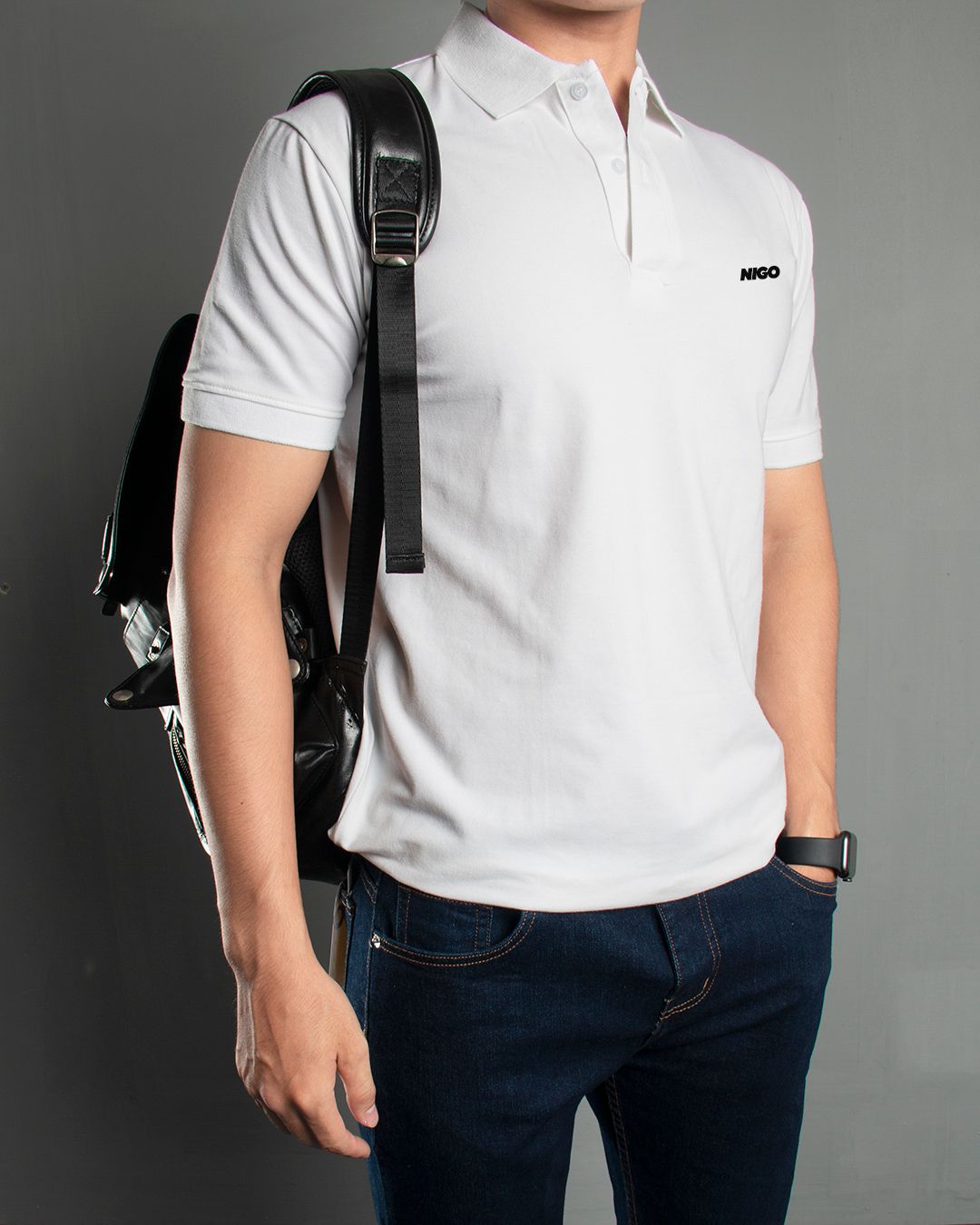  Áo polo basic white 07 