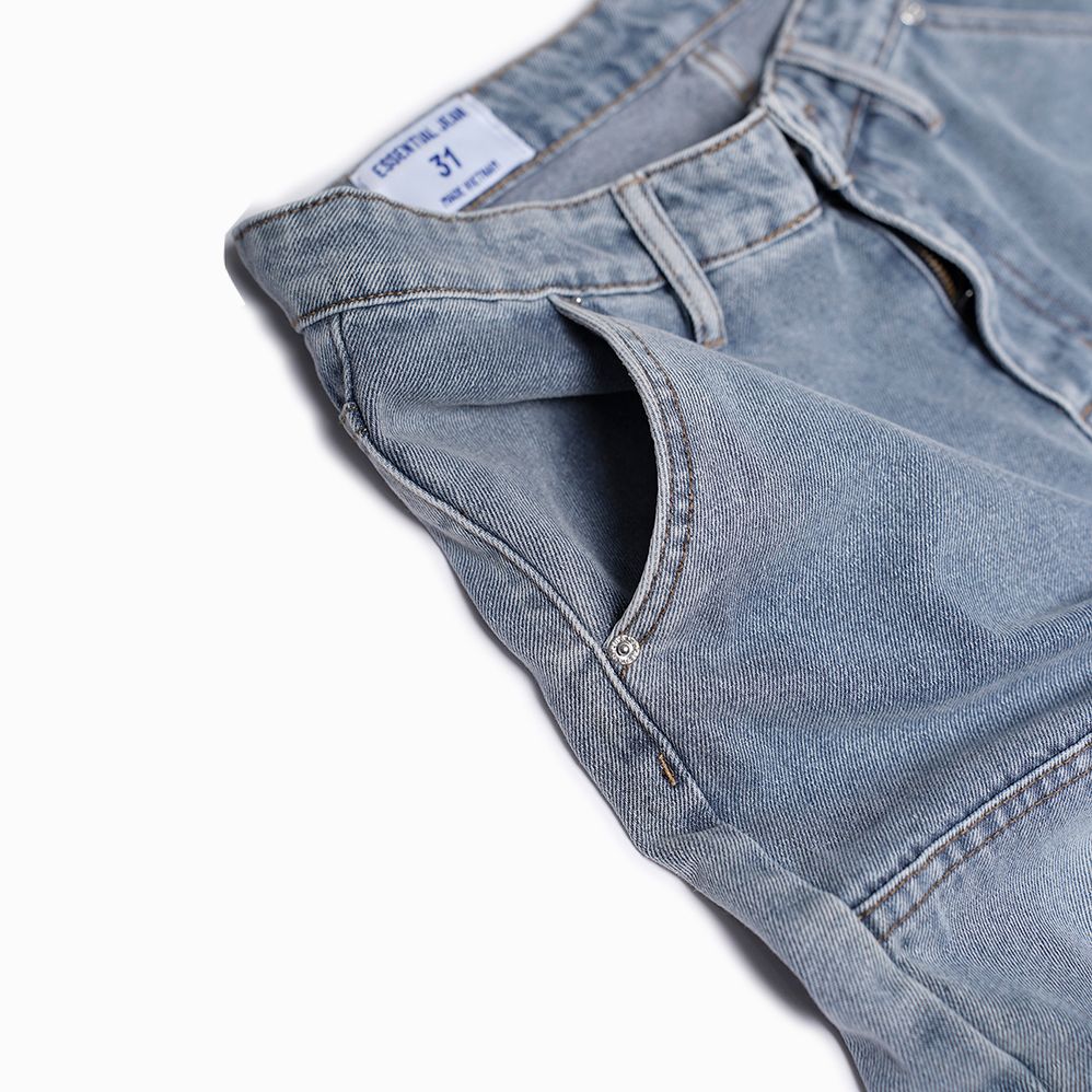 Jean double knee silver gray 41