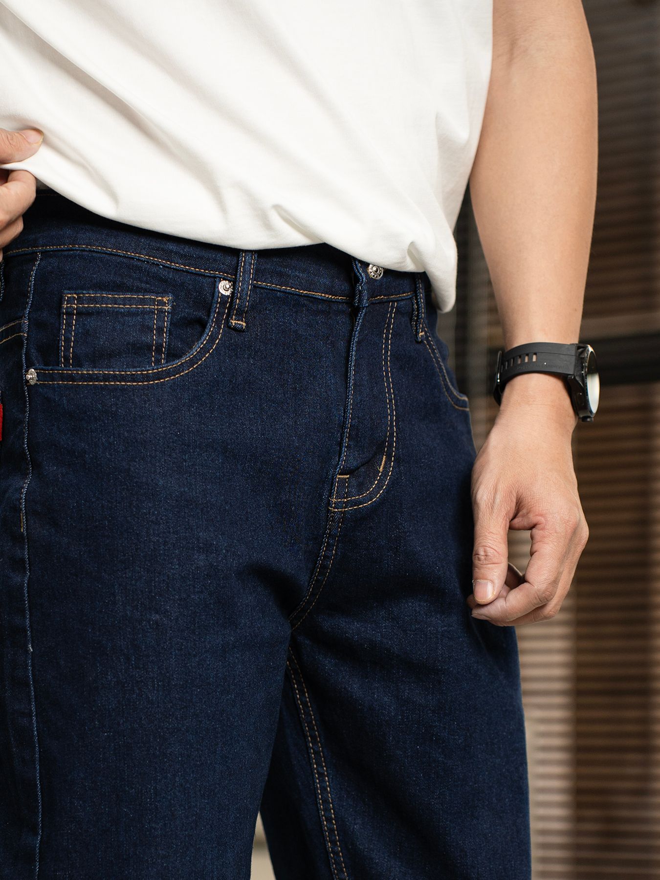 Quần jean ống đứng regular navi 28