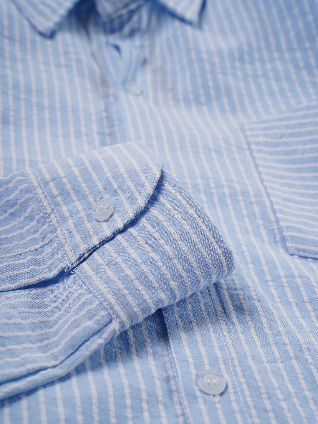 Sơ mi striped blue 01