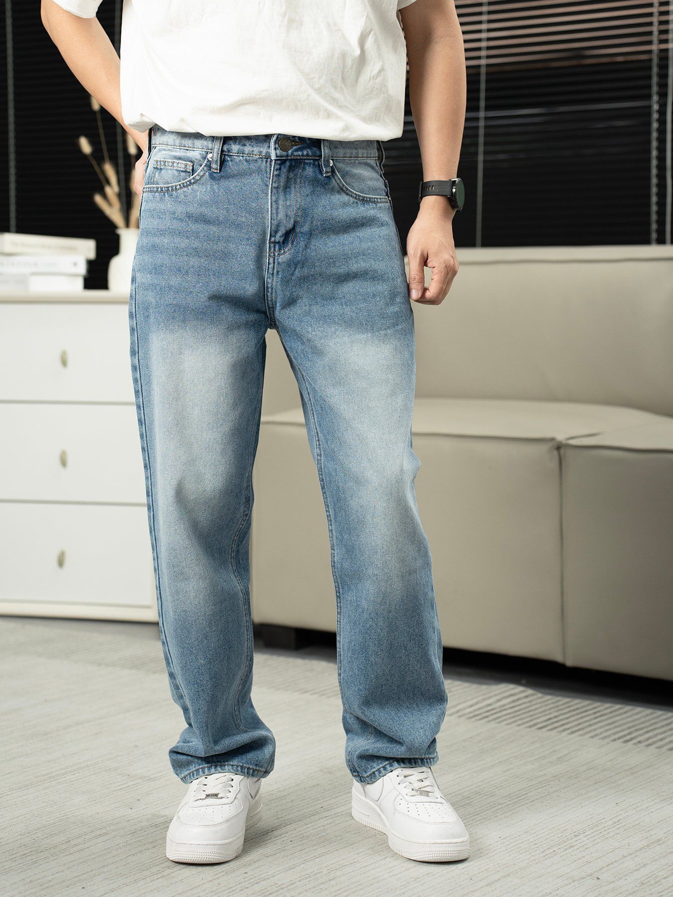 Quần jean straight light 37