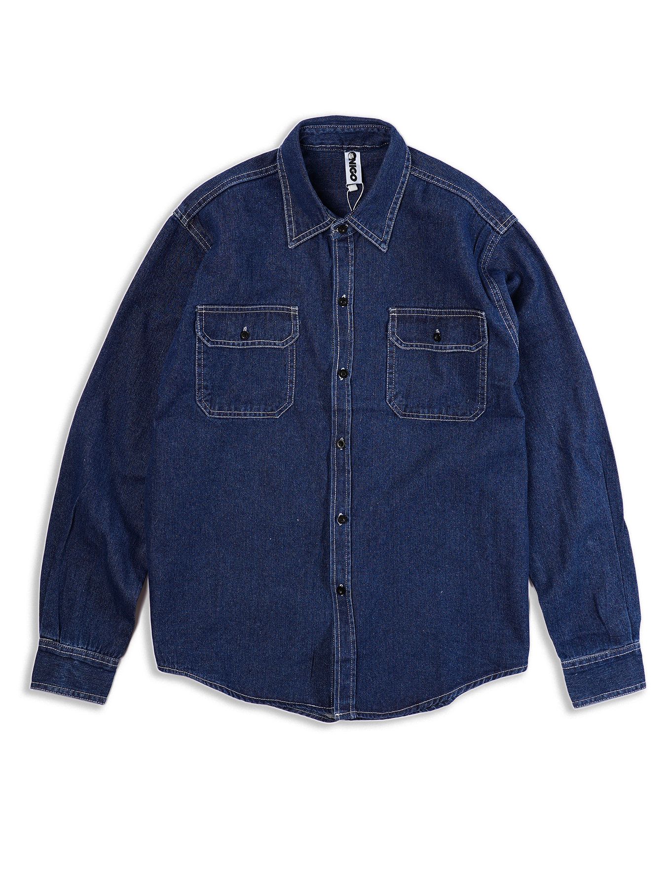 Sơ mi denim midblue