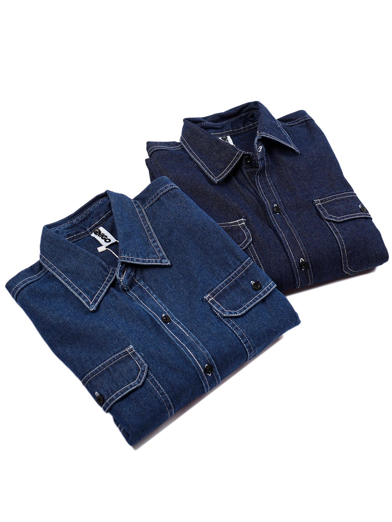 Sơ mi denim midblue