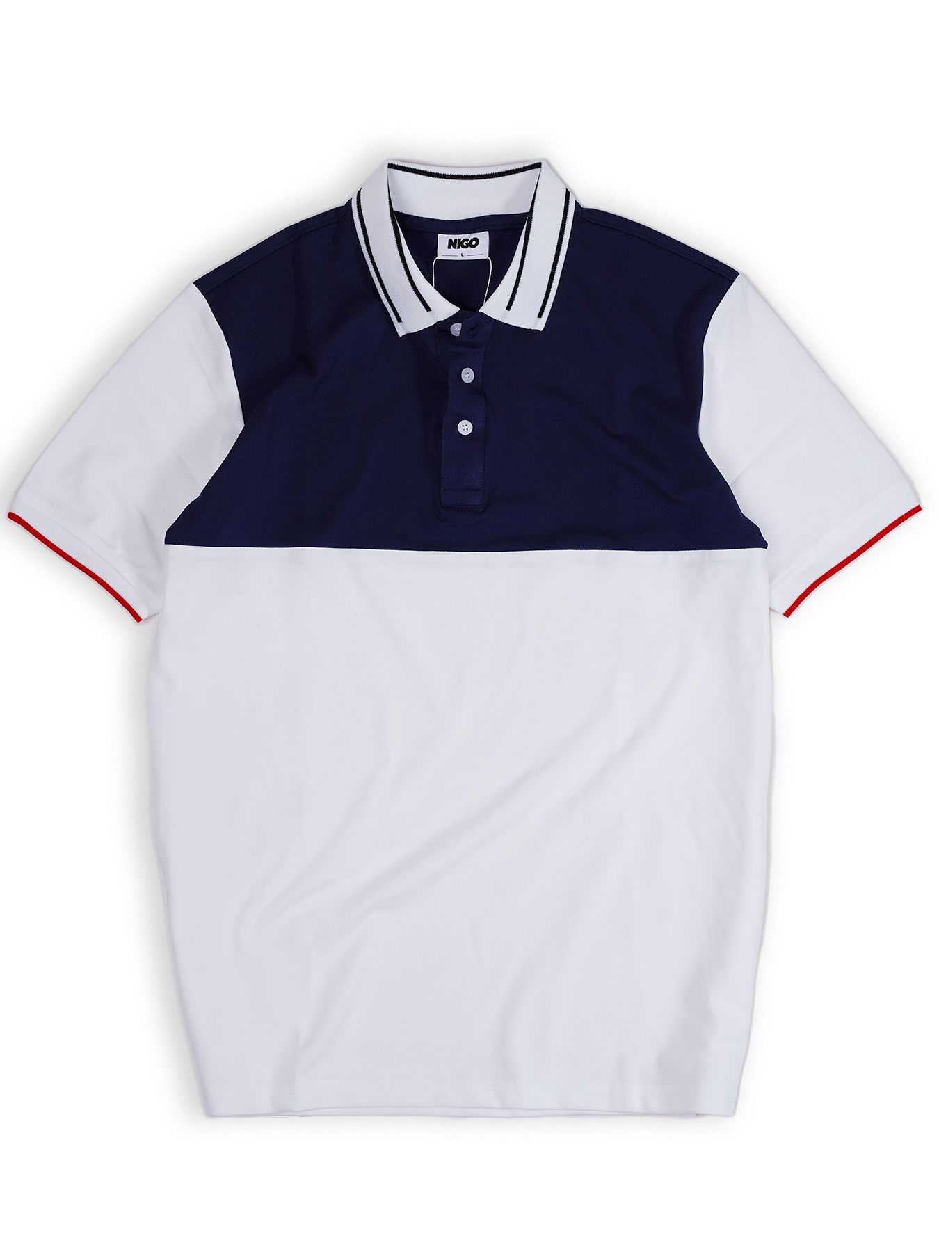 Áo polo 06 navi mix white