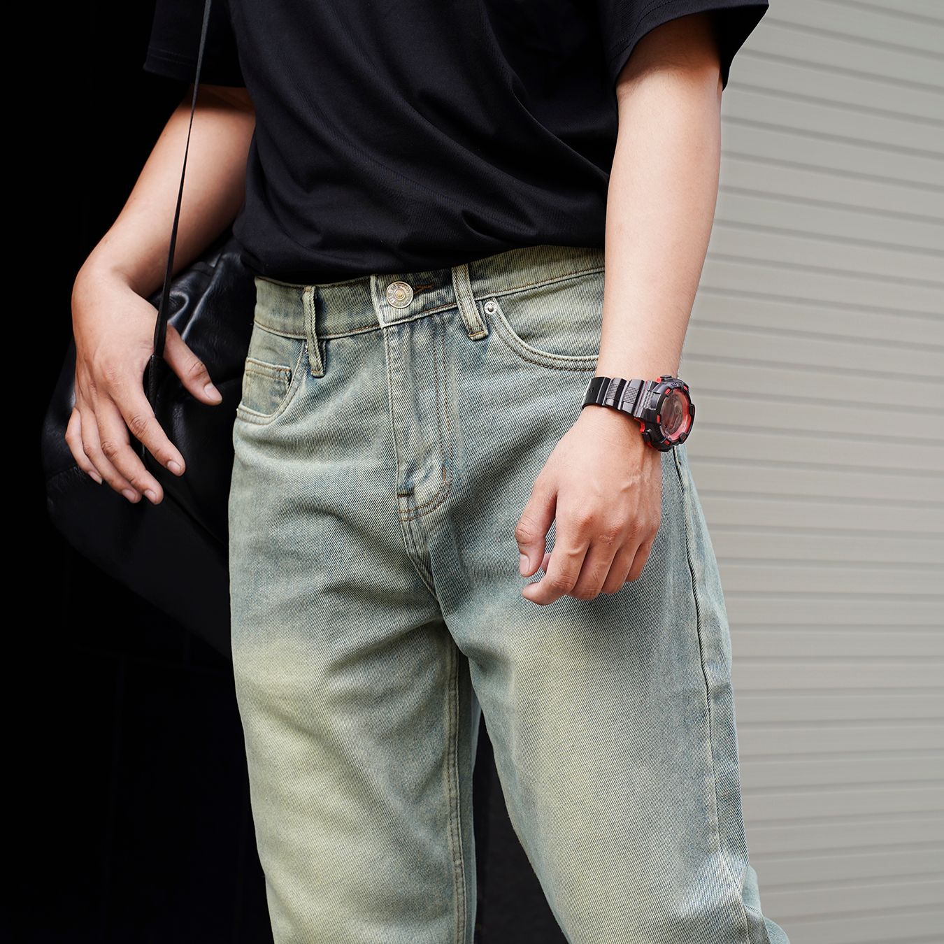 Quần jean straight moss 35