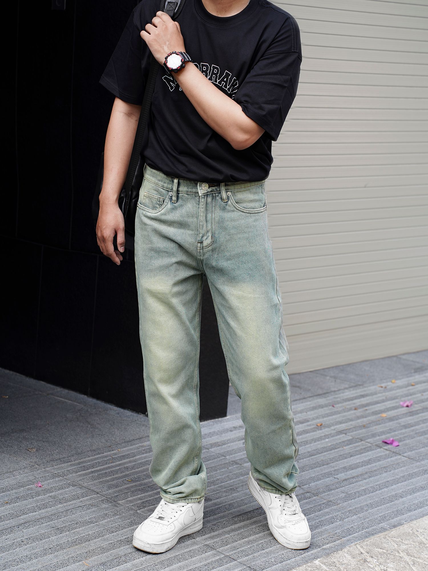 Quần jean straight moss 35