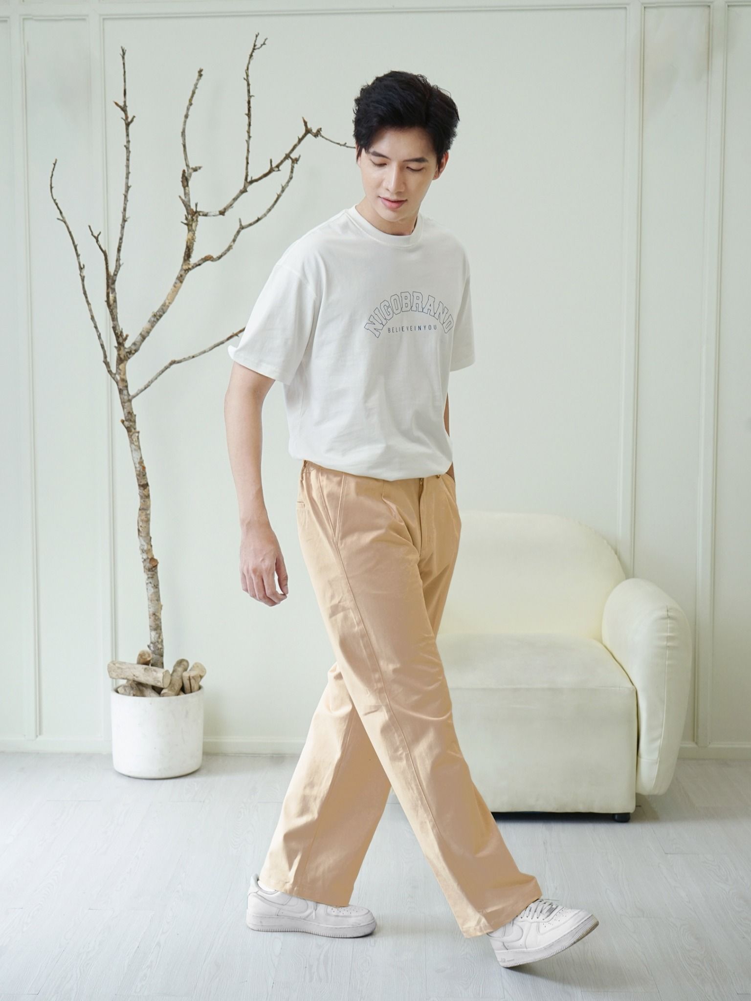 Quần kaki wide leg BROWN 04