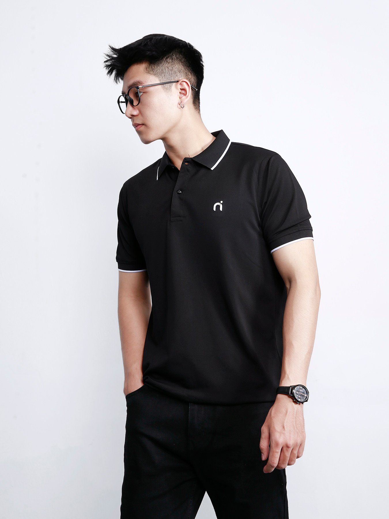  Áo polo basic đen PL02 