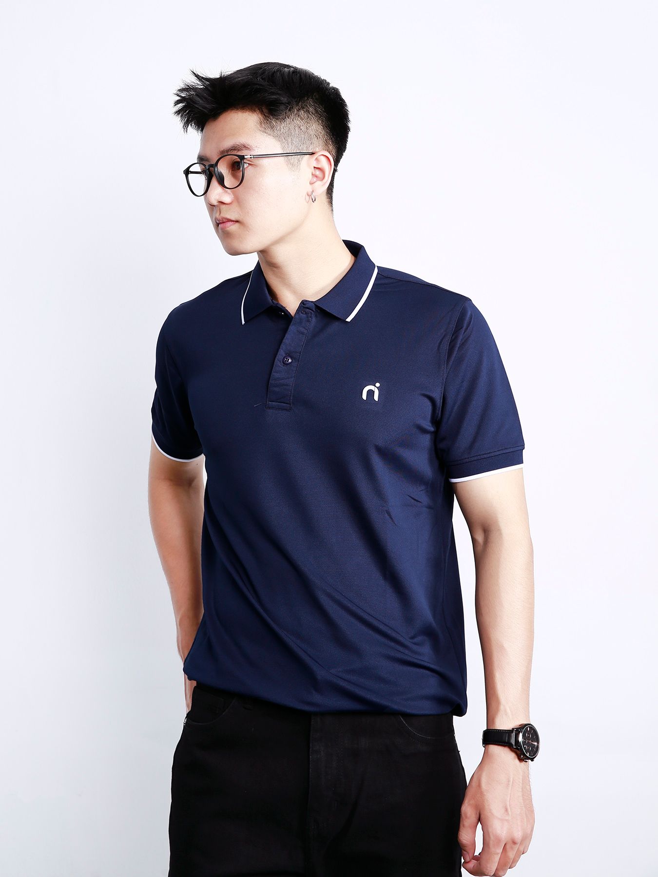 Áo polo basic navi PL04