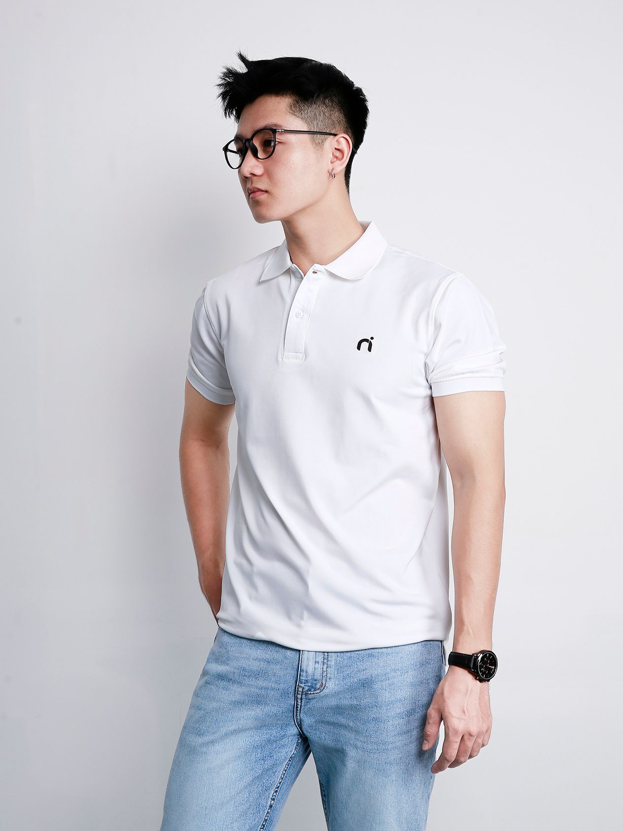  Áo polo basic trắng PL01 