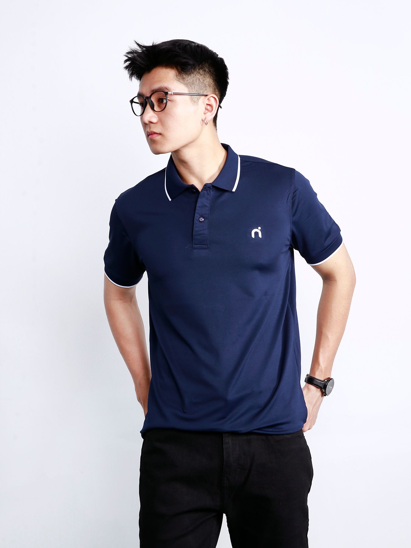 Áo polo basic navi PL04