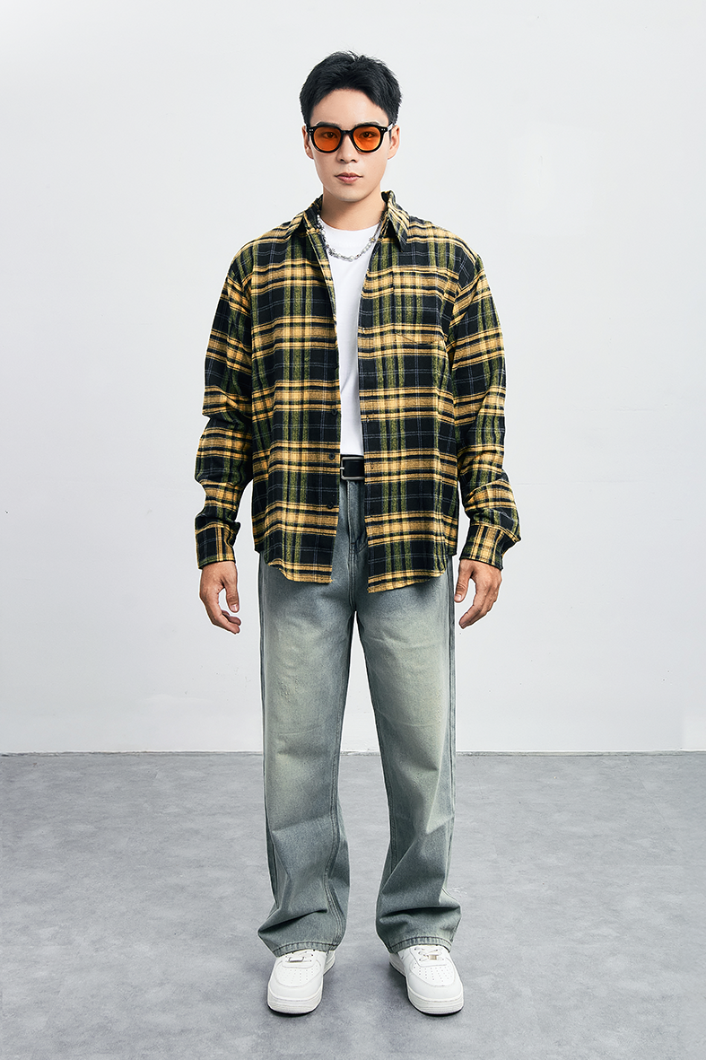Sơ mi flannel yellow