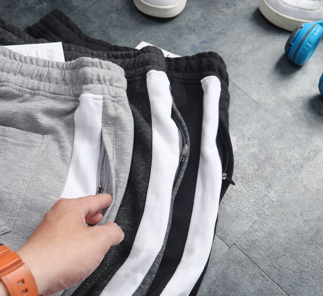 Jogger xám đậm line trắng