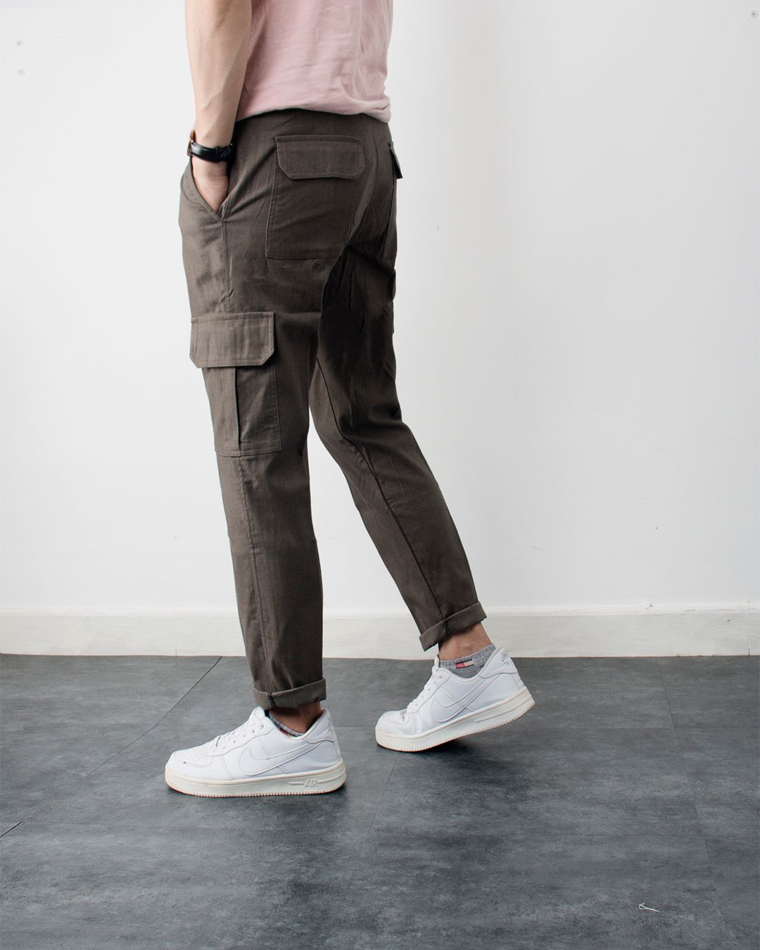 Quần box kaki rêu