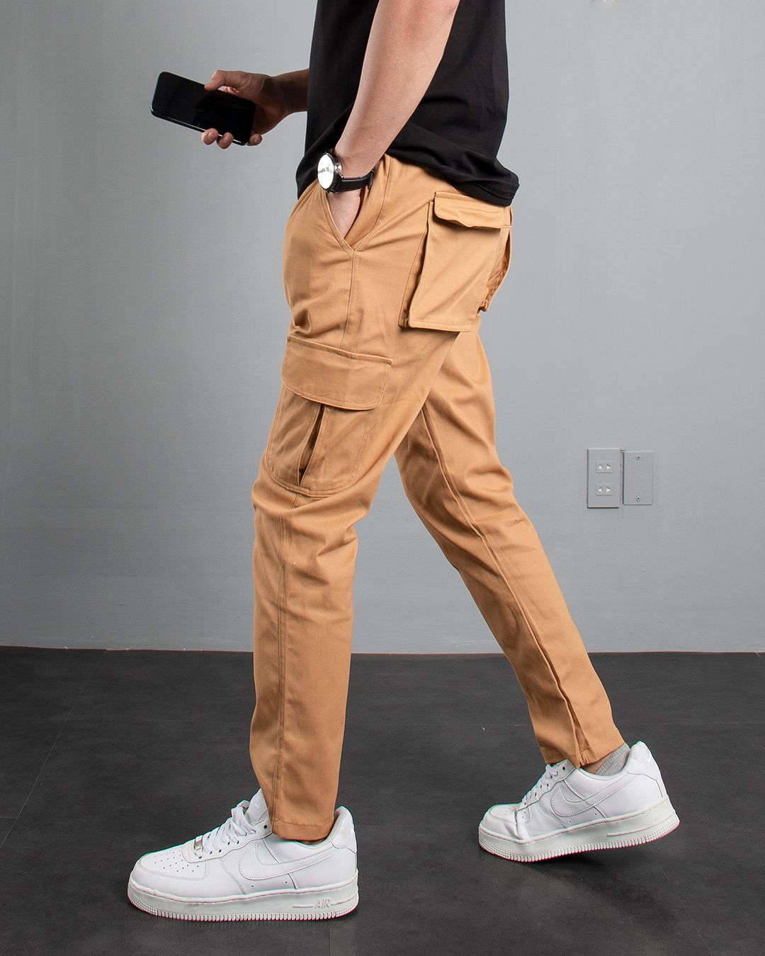 Quần kaki cargo nâu 55
