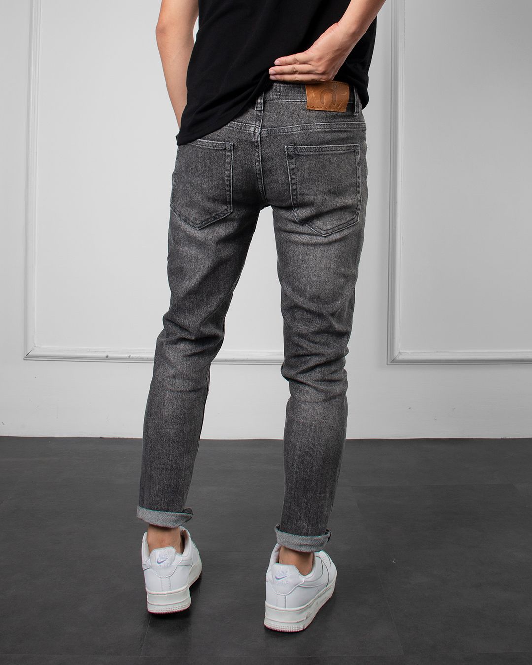  Quần jean skinny xám rách 75 