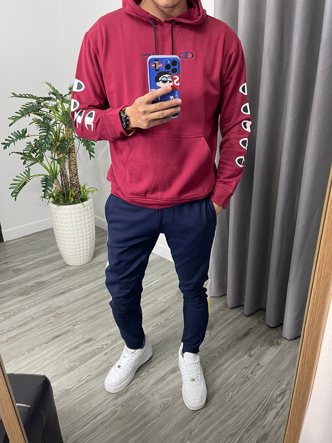  Áo hoodie champion đỏ đô 