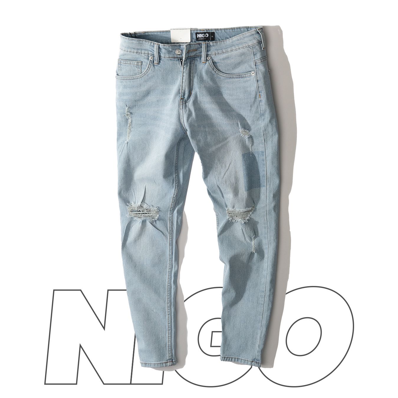 Quần Jean Lighwash ripknee 97