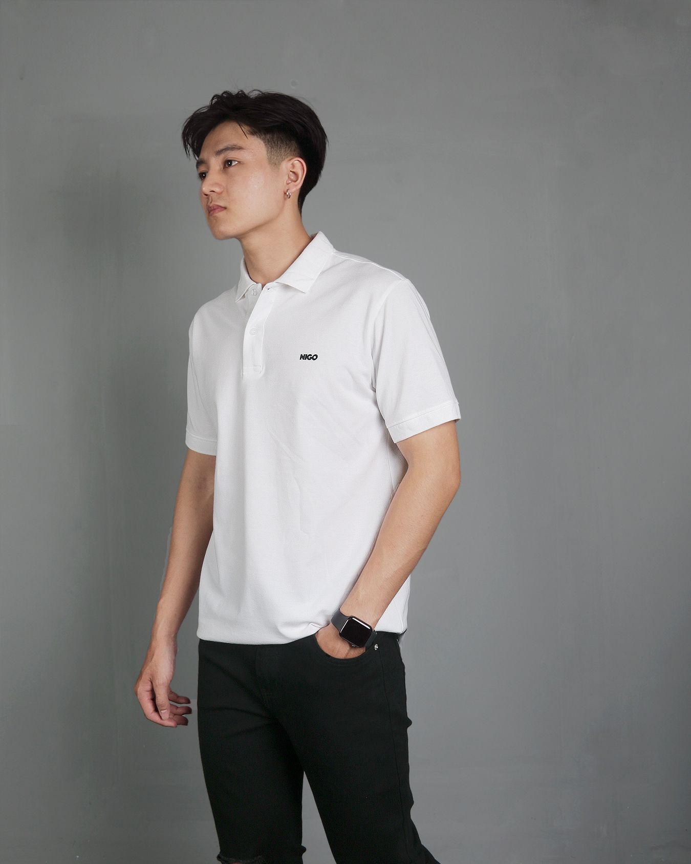  Áo polo basic white 07 