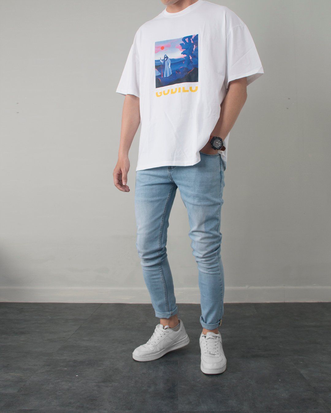 Tee trắng king of kings godilo s1
