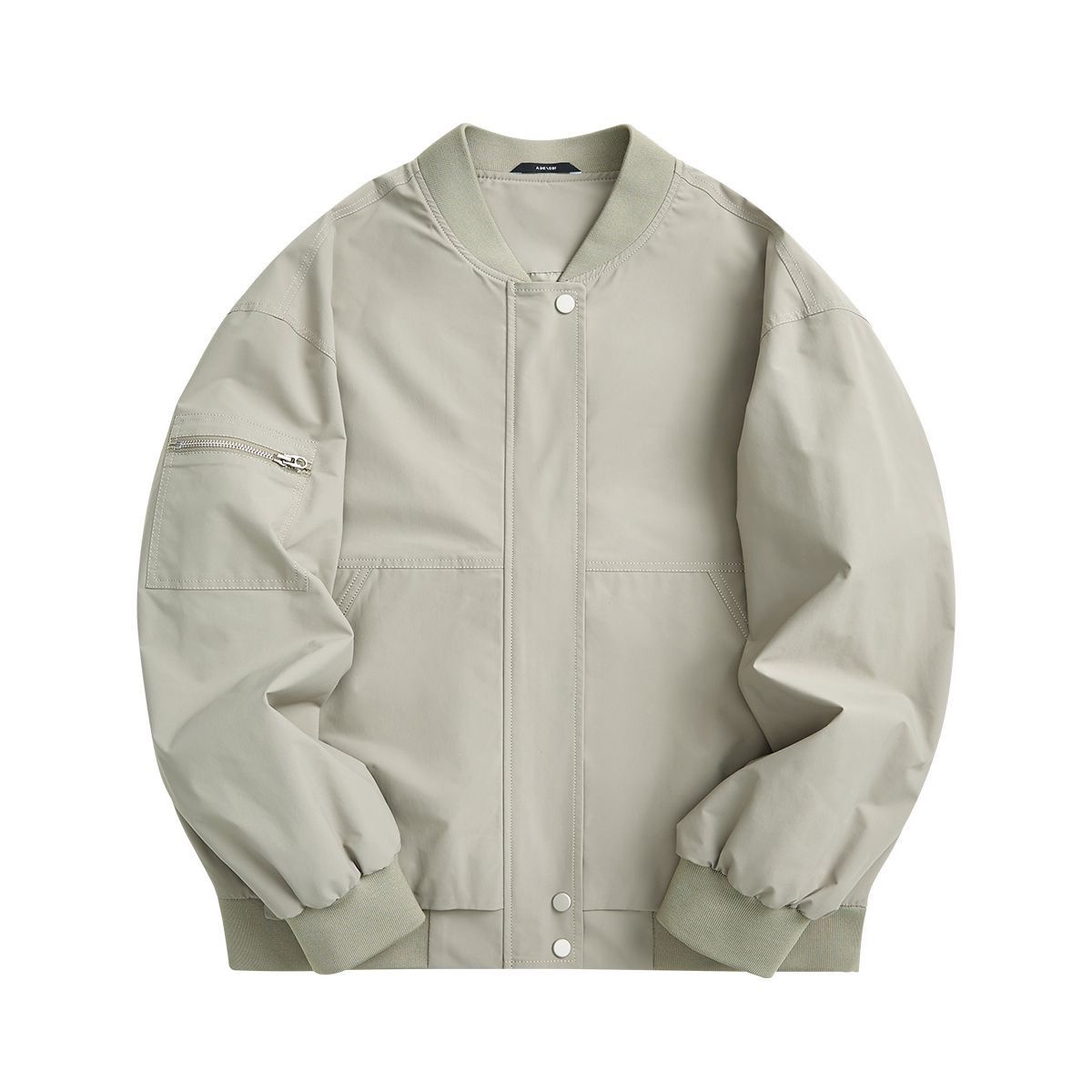 Áo khoác bomber dù basic 2 lớp cream