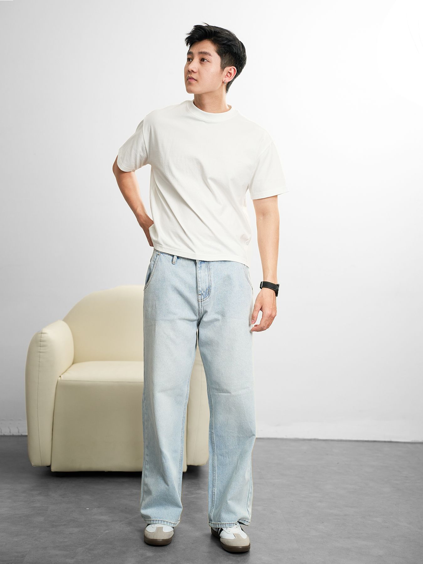 Quần jean ống rộng wideleg nig light