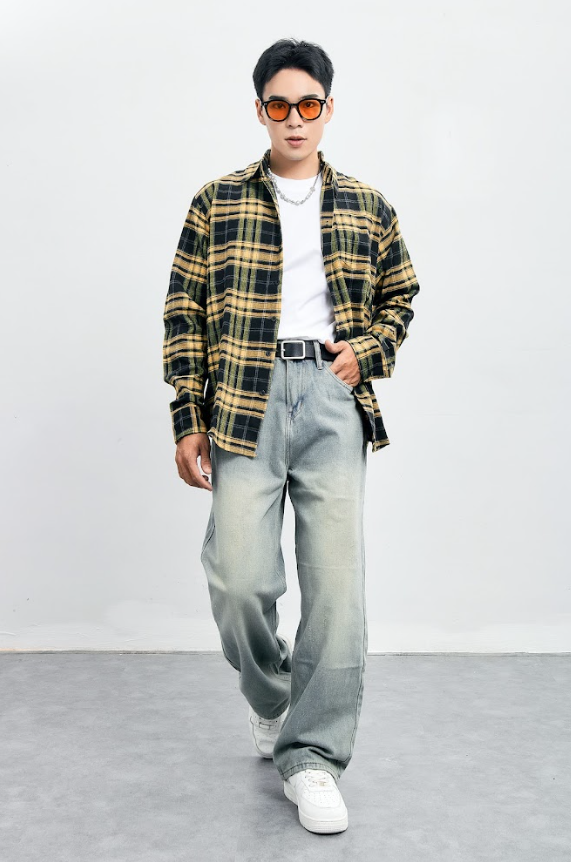 Sơ mi flannel yellow