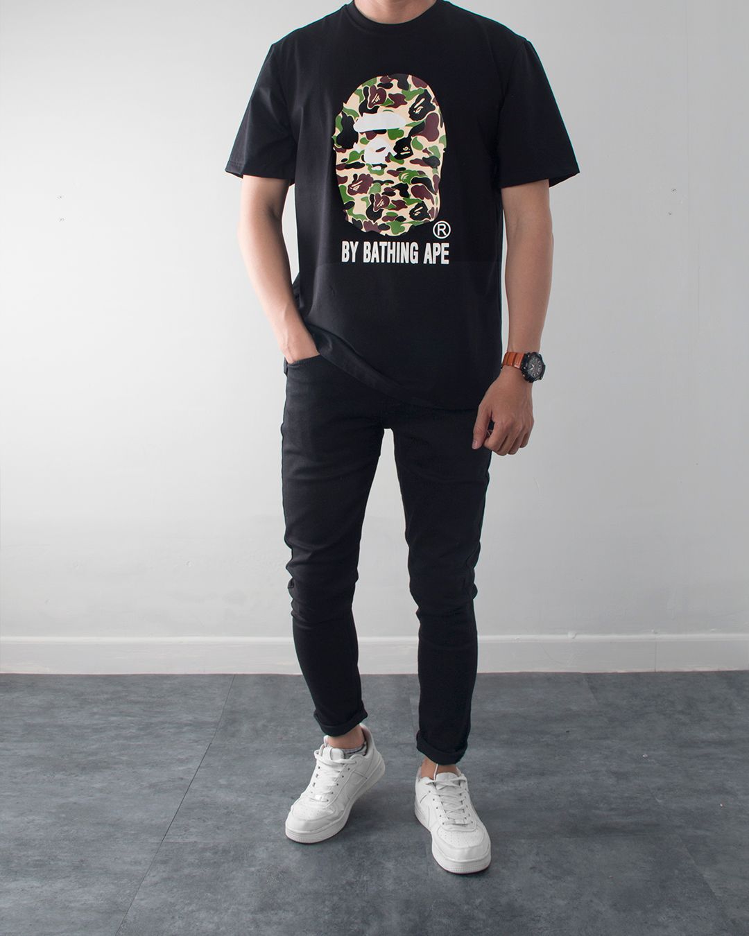 Thun đen ape head camo lá