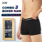  Combo 3 Quần lót nam Trunk cotton logo Zoe - Xám 