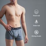  Quần lót nam Trunk cotton logo Zoe  - Xám 