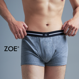  Quần lót nam Trunk cotton logo Zoe  - Xám 