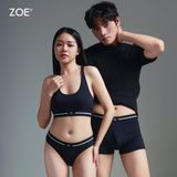  Set đồ lót nữ cotton logo Zoe  - Đen 