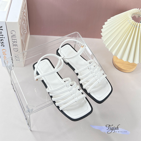  Sandal xẹp mũi vuông quai xương cá -  MS: SX-25068 