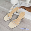 Sandal 5p gót trụ mũi vuông quai ngang chéo đính đá - MS: S5-23043