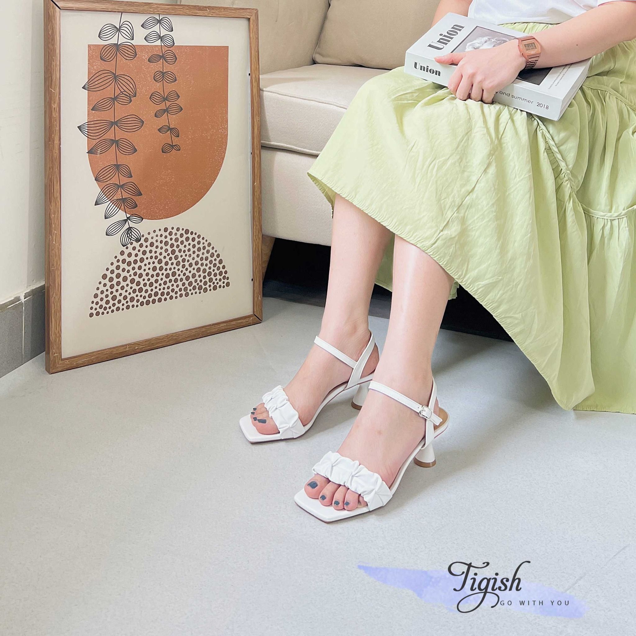 Sandal 6p gót tròn mũi vuông quai dúm - MS: S6-85001
