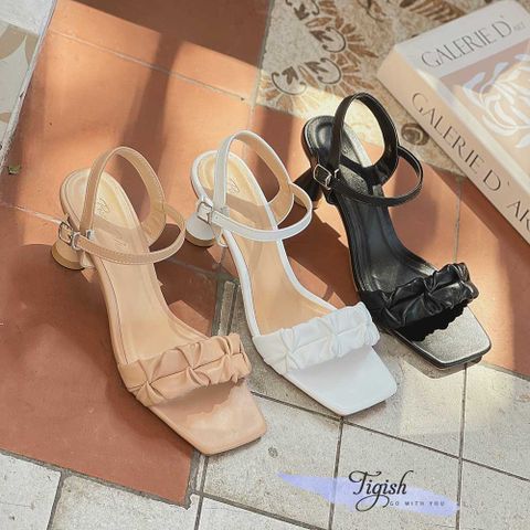  Sandal 6p gót tròn mũi vuông quai dúm - MS: S6-85001 