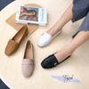 Slip on đế đen mũi tròn quai ngang phối khóa- MS: SL-59005