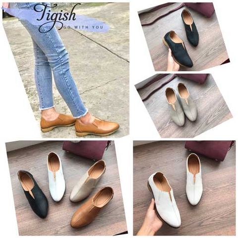  Slip on da bò Tigish cổ V 