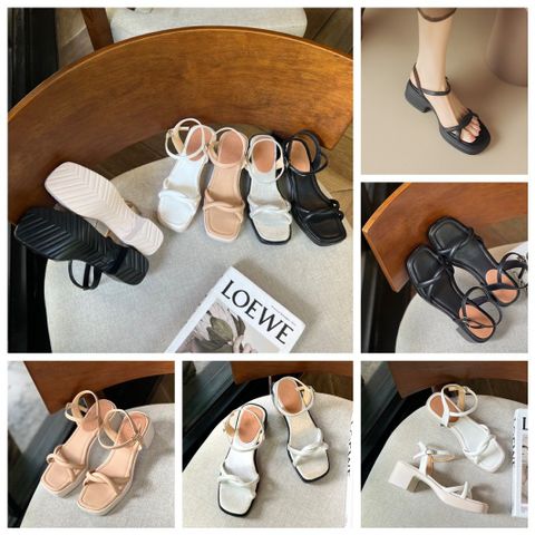  Sandal 5p bánh mì mũi vuông 2 quai xoắn - MS: S3-25006 